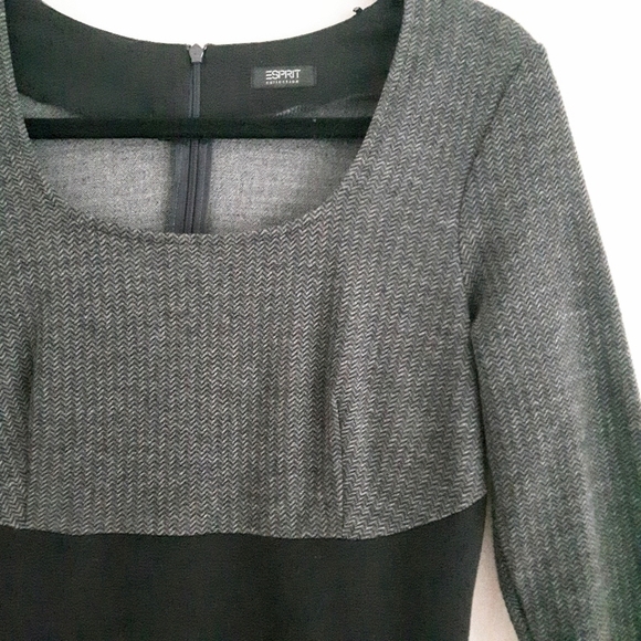 ESPRIT Herringbone Soft Knit Form Fitting Stretch Fit Dress Sz Med Mini/Midi - Picture 5 of 13